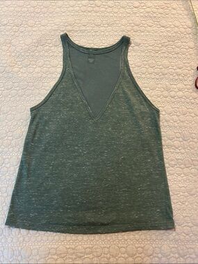 Victoria's Secret Heathered Dark Green V-Neck Tank